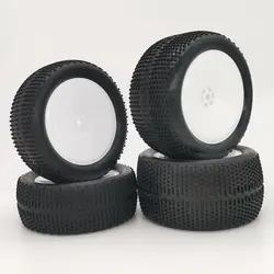 2pcs/4pcs 1/10 Buggy Tires Tyre Walking(Off-Road) Dish White Wheel Rim fits for 1:10 4WD Buggy Car 1/10 Tire