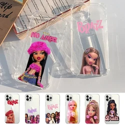 Cute Bratz Doll Phone Case For iPhone 16 15 14 13 12 11 Pro Max Mini X Xs XR 7 8 Plus SE 2020 Transparent Case