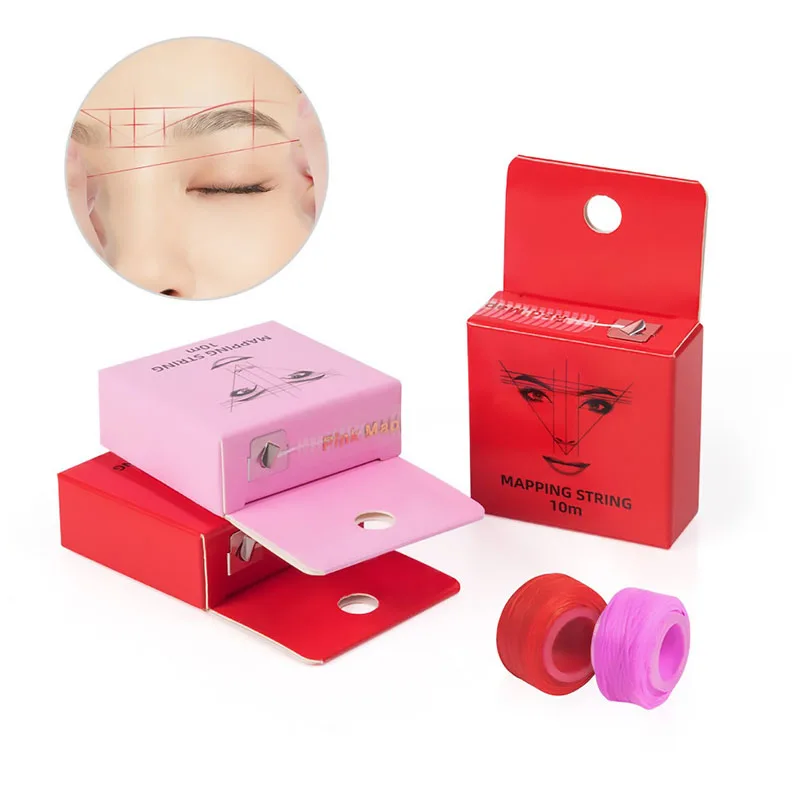 Microblading Pre-ink 10m Mapping String for Eyebow Dyeing Liner Thread Positioning Eyebrow Semi Permanent Measuring Tool WSPJ02