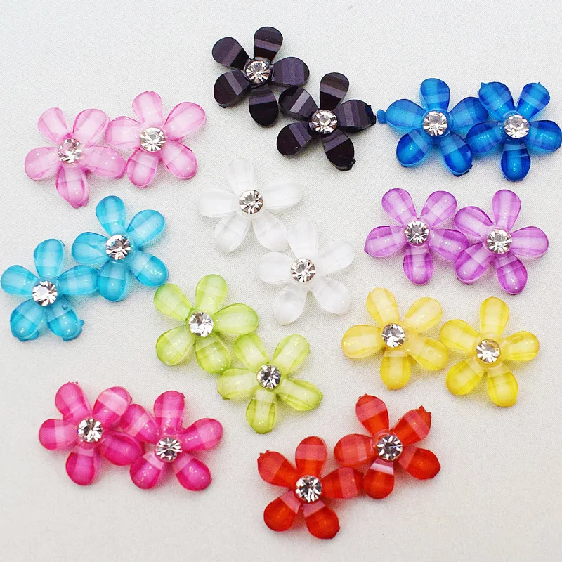 Rhinestone Buttons Embellishments Buttons Flat Back Flower Buttons DIY Craft Jewelry Making Wedding Nail Hair Accessories Decor