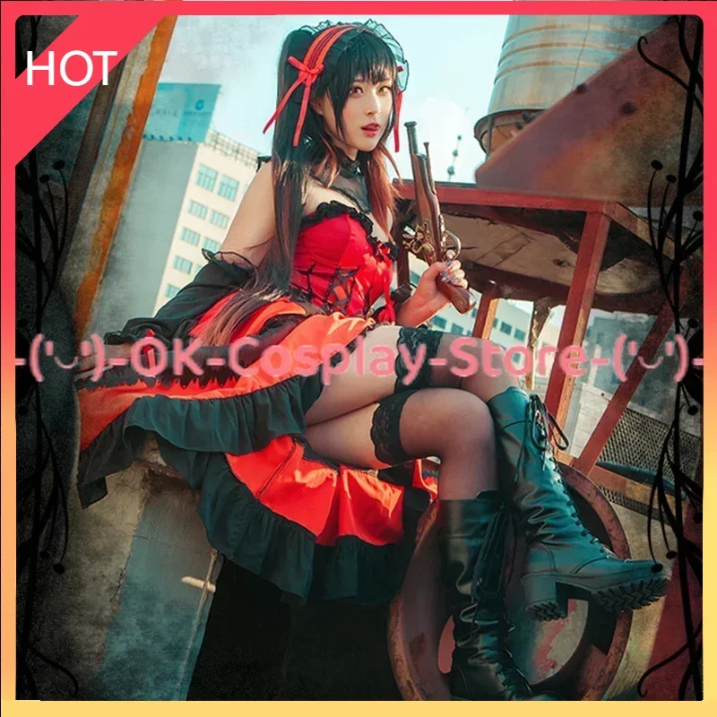 Anime DATE A LIVE Tokisaki Kurumi Cosplay Costume Women Fancy Goths Lolita Dress Halloween Carnival Uniforms Custom Made