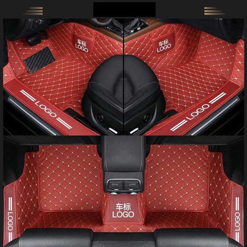 YUCKJU Custom Leather Car Mat For Skoda All Models Fabia Octavia Rapid Superb Kodiaq Yeti Auto Accessories Car-Styling