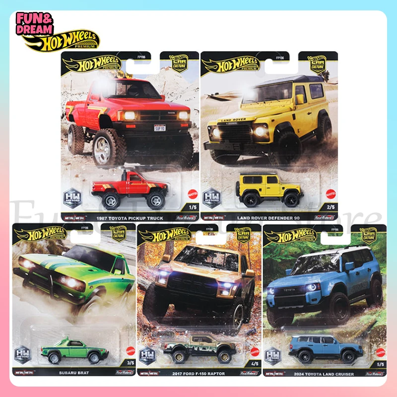 Hot Wheels Car Culture FPY86 Series HW Car Model Toyota Land Cruiser Subaru Alloy Simulation Cars Model Decoration Birthday Gift