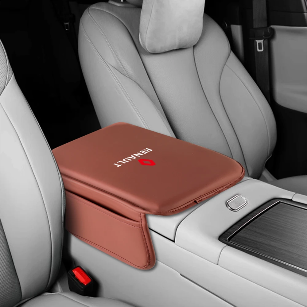 

Кожаный подлокотник для автомобильного сиденья, защитная подушка, чехол для хранения, чехол для Renault Megane 2 3 4, Captur Radio Logan Duster Laguna