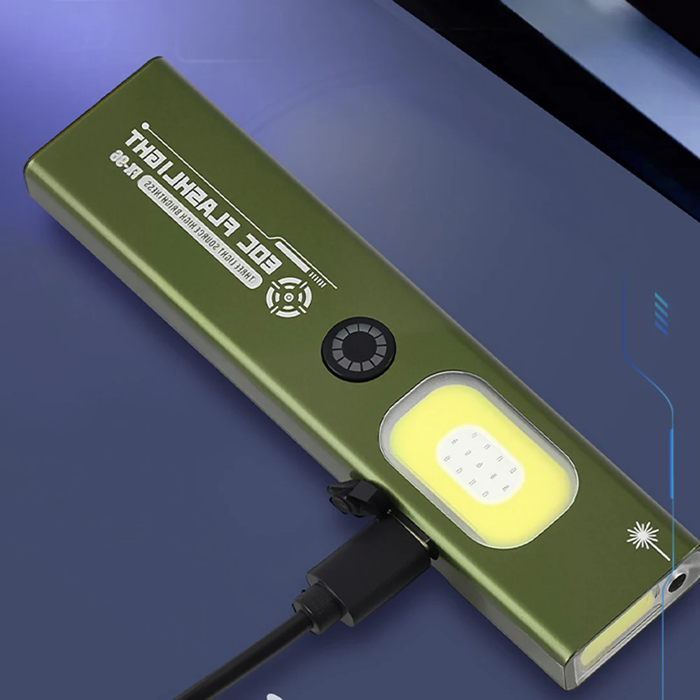 Senter EDC 4 in1 Senter Magnetik Lampu Kerja Lumen Tinggi Lampu Saku Mini Isi Ulang untuk Rumah, Garasi dan Keadaan Darurat