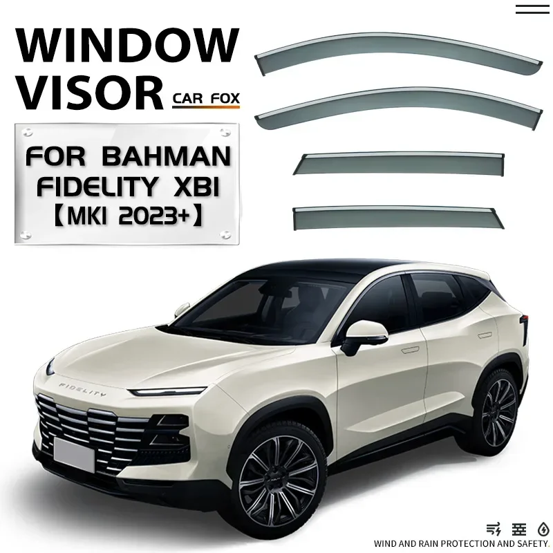 Fit for 2023 Bahman Fidelity XB1 Window visor Car Sun Rain Guard Vent Shade Deflector Wind Weathershield Moulding Trim
