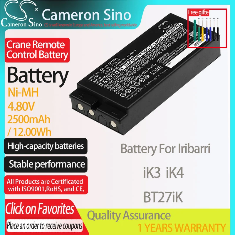 CS Crane Remote Control Battery for IKUSI TM70/3 TM70/8 T70/3 T70/4 IK3 IK4 T70 console box Iribarri BT27iK Fits 2305271 BT24IK