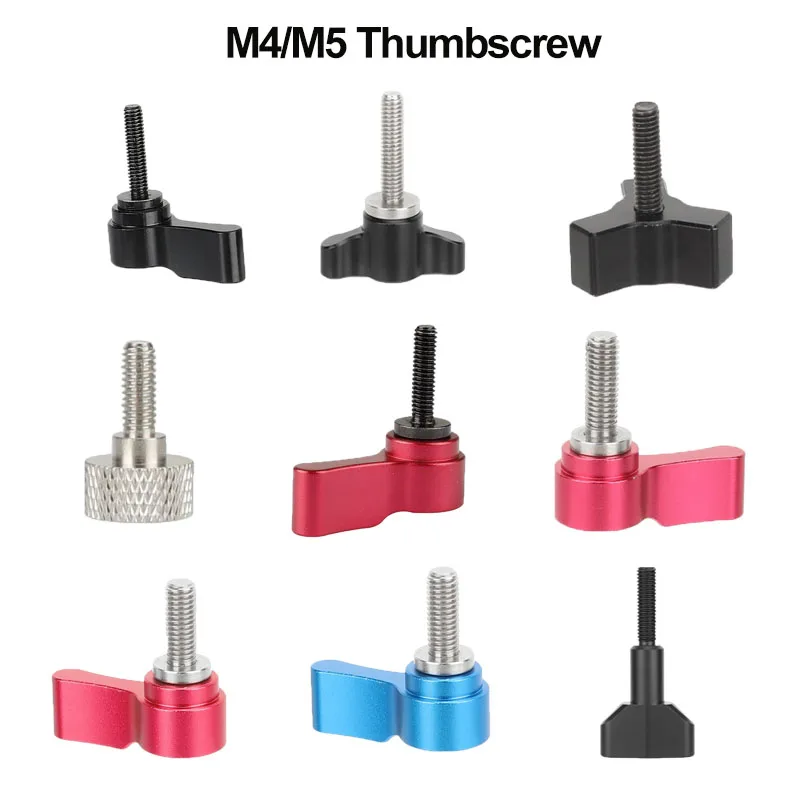 CAMVATE Thumb Screws M4 M5 Aluminum Alloy Screws Adjustable Handle Knob Tighten Screw for SLR Rail Rod Slider