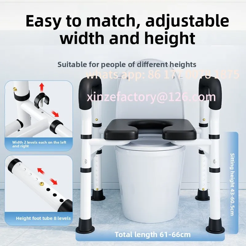 Customizable Toilet Seat Risers for Seniors Height Adjustable Raised Toilet Safety Rails Handles for Elderly Toilet Booster