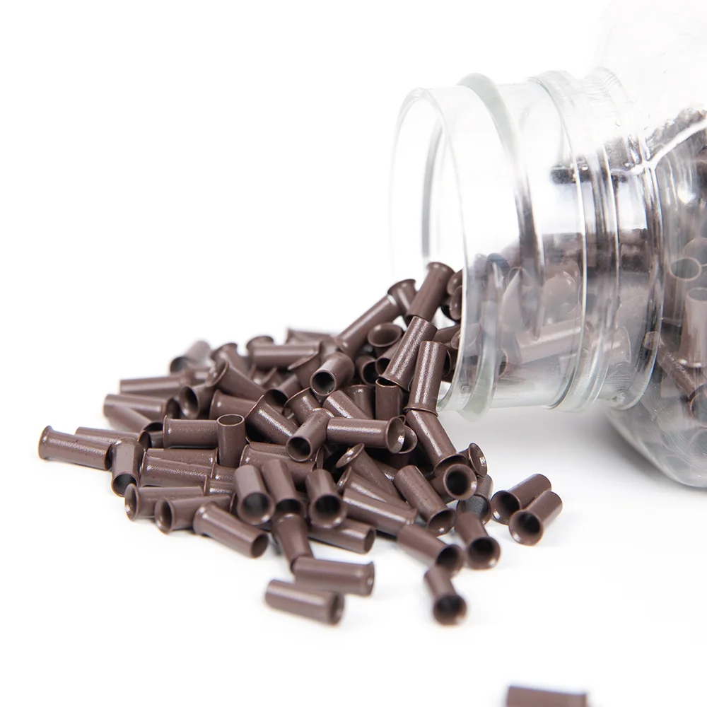 1000 قطعة 2.8*2.3*7.0 مللي متر النحاس مضيئة خواتم/روابط/الخرز 4.5*3.0*7.0 مللي متر خواتم مع المسمار النحاس مضيئة الشعر الدائري وصلات شعر أدوات