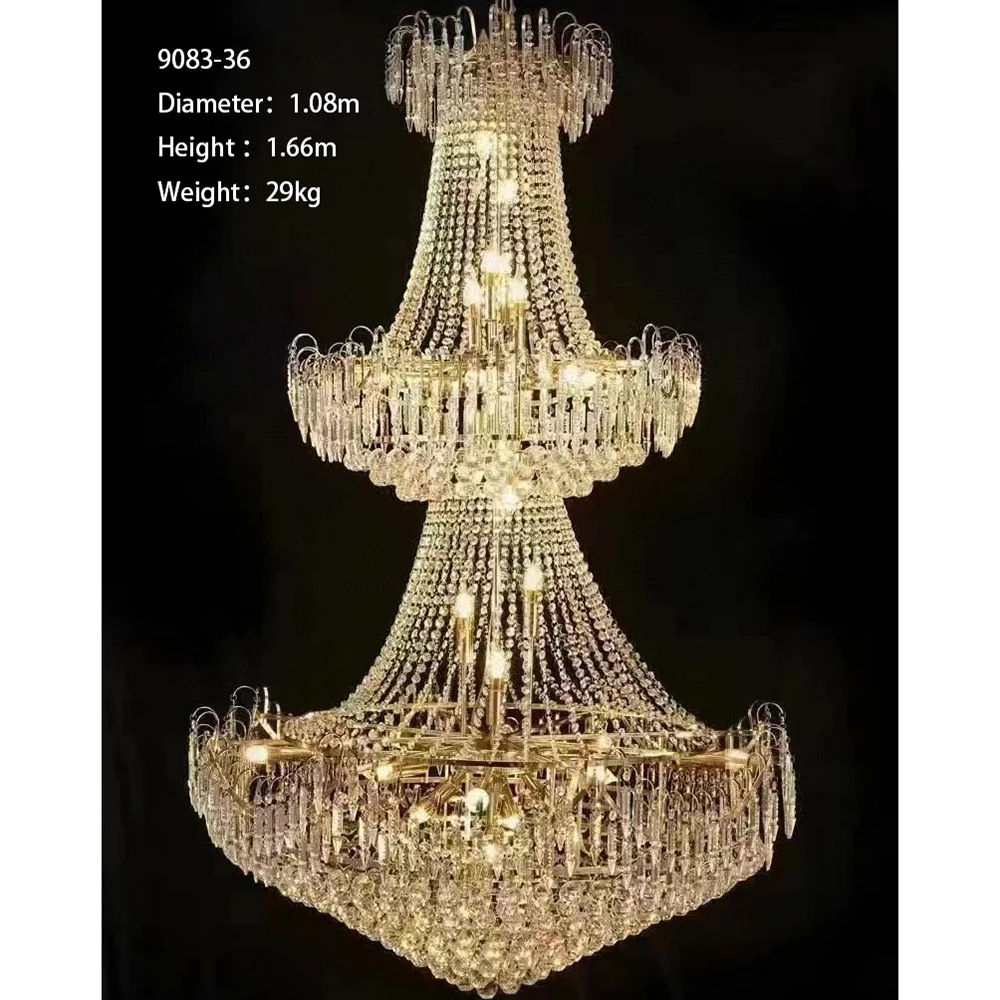 Foyer Crystal Empire Chandelier Lighting Hotel Restaurant Crystal Chandelier Wedding Decoration Lighting Fixture CD-SH26