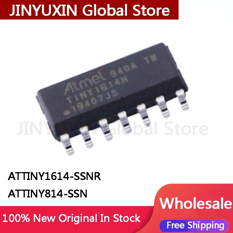 5Pcs 100% New ATTINY1614-SSNR TINY1614N ATTINY814-SSN TINY814 SOIC14 SOP14 Brand Original chips ic Wholesale