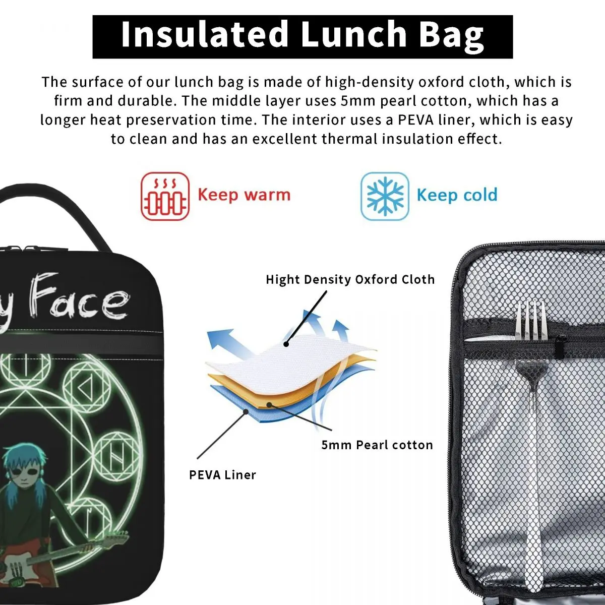 Sally Face Poster 2 Insulated Lunch Bag for Women Kids Leakproof Food Boxes Thermal Lunch Box Tote