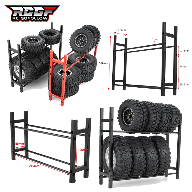 

RCGOFOLLOW 1.0 1.9 2.2 Inch Wheel Rim Tire Storage Rack for 1/10 1/18 1/24 RC Crawler Car Axial SCX10 SCX24 TRX4M TRX6 TRX4 D90