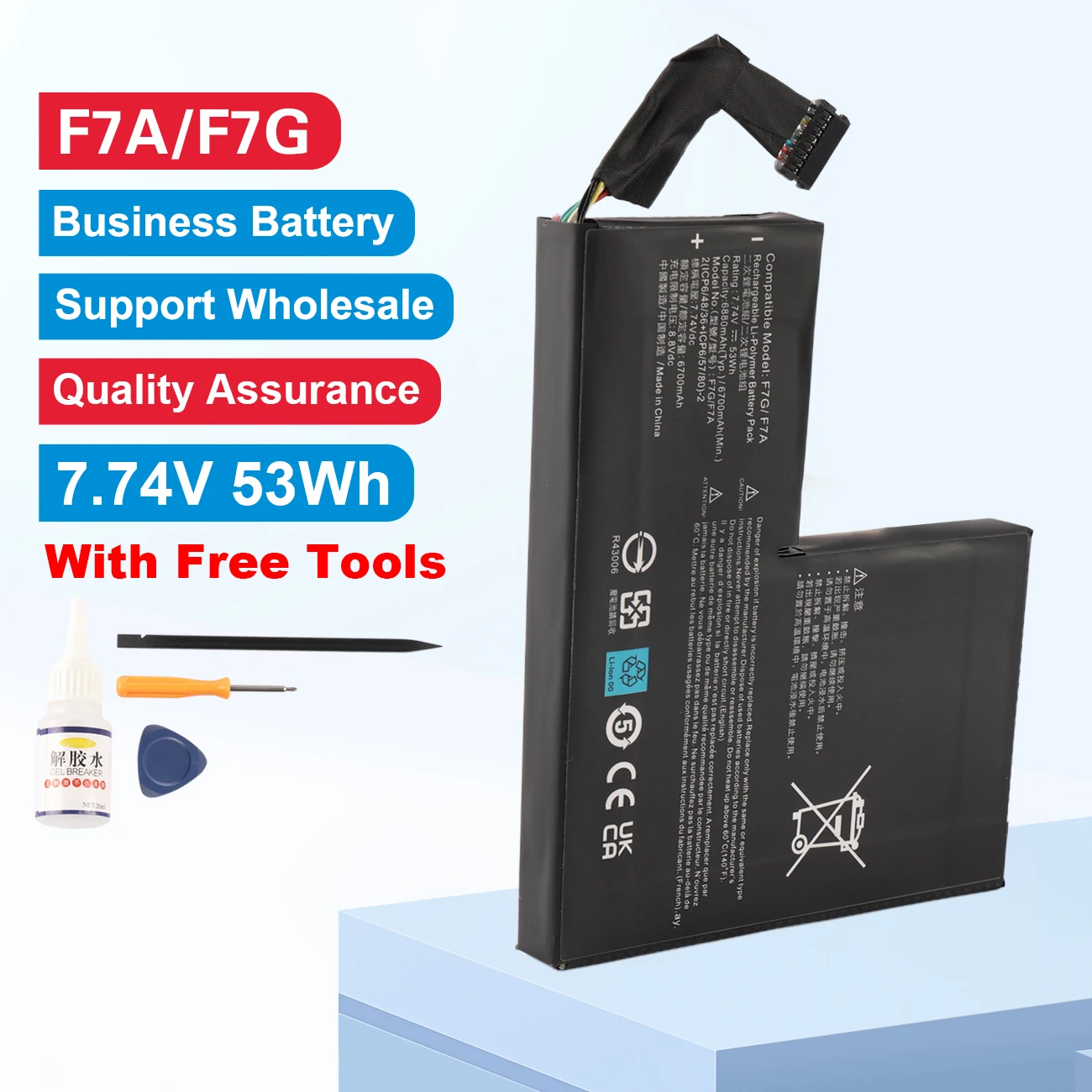 

F7A F7G Replacement Battery 7.74V 53Wh for Steam Deck LCD OLED Handheld Gamepad Controller With Free Tools High Capacity