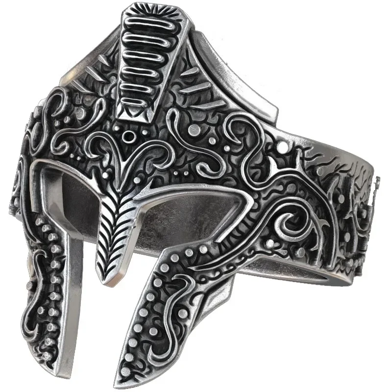 

8g Rings with a Greek knight helmet Women Rings Customized 925 Solid Sterling Silver Rings Many Sizes 7-11