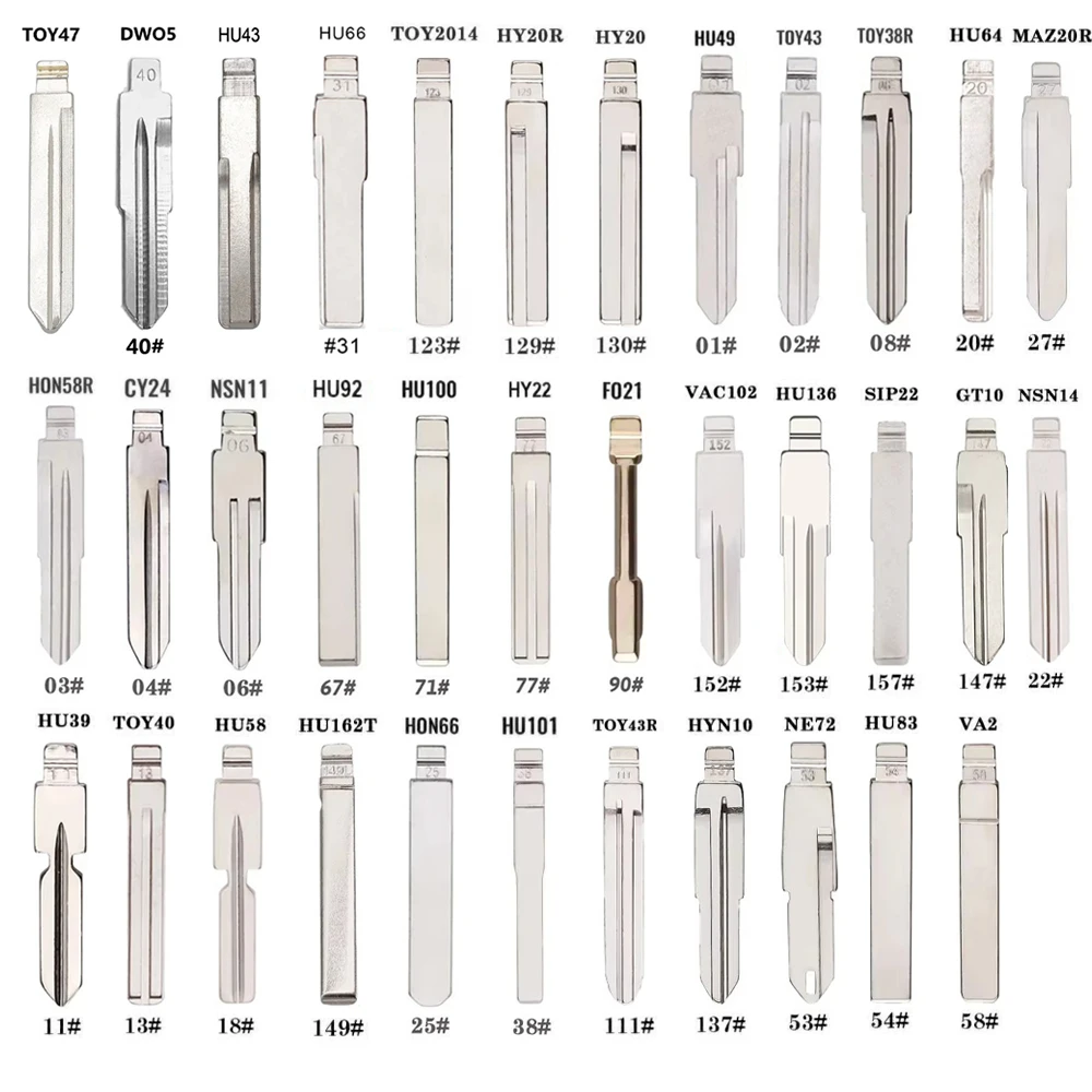 

175pcs/set Car key Blank Flip Folding Remote KD Key Blade Key Embryo (35 Type Set)