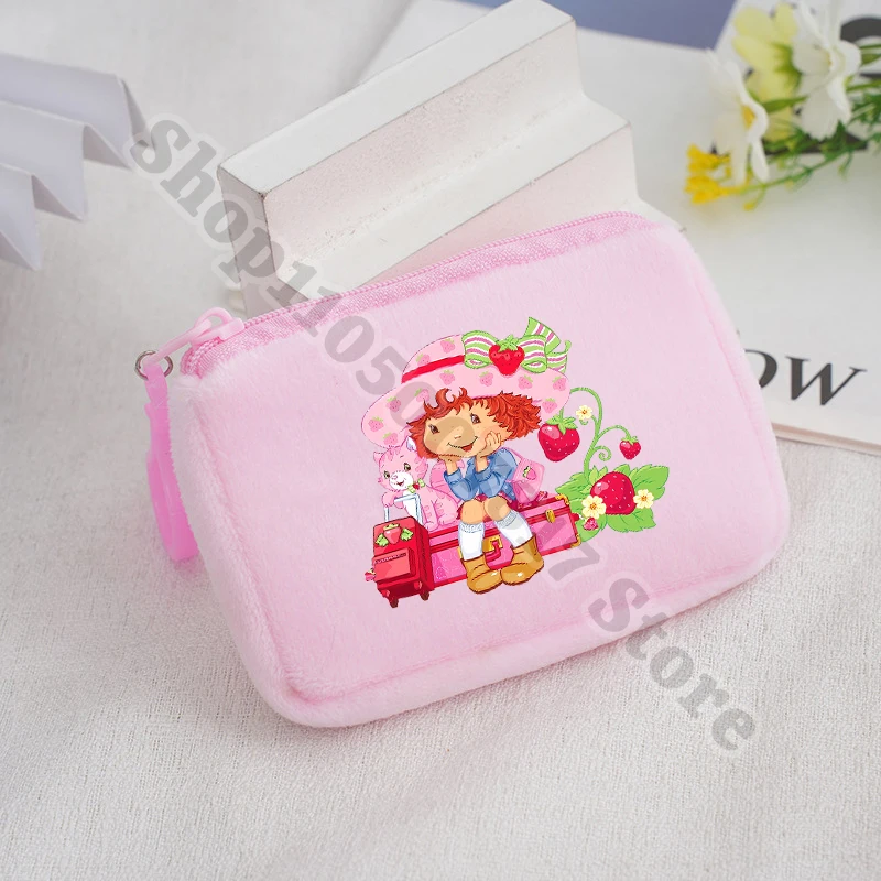 Children Anime Plush Coin Purse Strawberry Shortcake Girl Cute Wallet Kids Cartoon Printed Money Bag Accessories Storage Pouch view 4