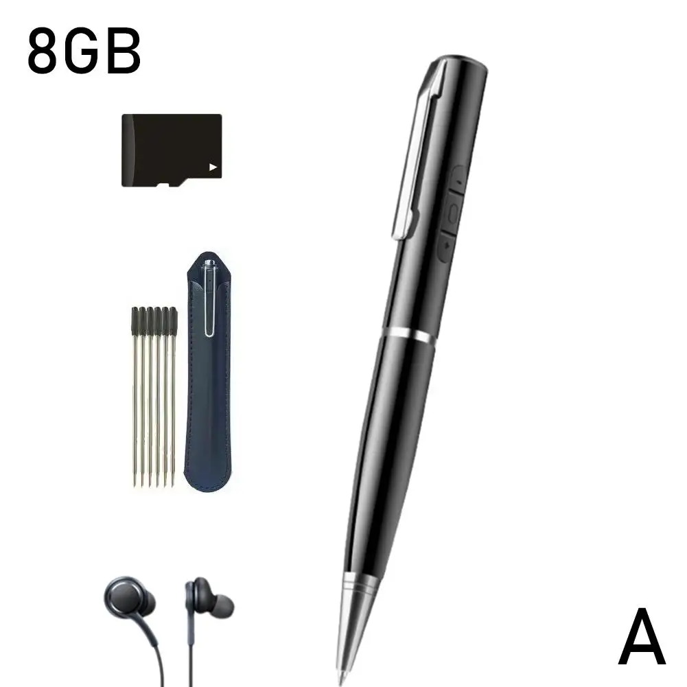 Recording Pen HD Business Meeting Student Class Use Portable MP3 Noise Pen-shaped Walkman Reduction Capacity Large N3Y6