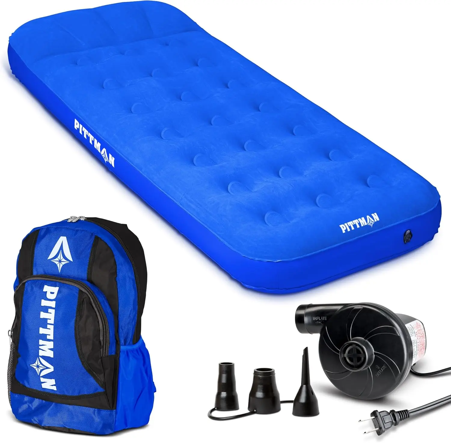 

- Kids Air Mattr - Blue Deluxe Blow Up Twin Air Mattr For Kids - Inflatable Mattr Ludes Electric Pump, Patch Kit & Color