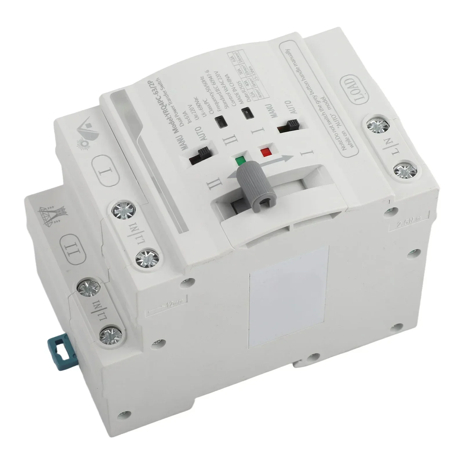 Automatic Transfer Switch 63A AC220V Designed for Solar Applications with Undervoltage and Overvoltage Protection