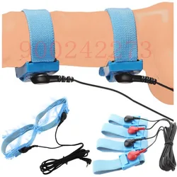 BDSM Electro Shock Conductive Fibers Cock Ring E-stim Massage Penis Enlarge Extender Adjustable Ring Male Gay Orgasm Sex Product