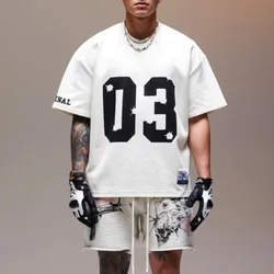 American Retro Street Round Neck Tshirts Summer Sports Loose Short Sleeved Jersey Mesh Quick Drying Breathable Oversized T-shirt