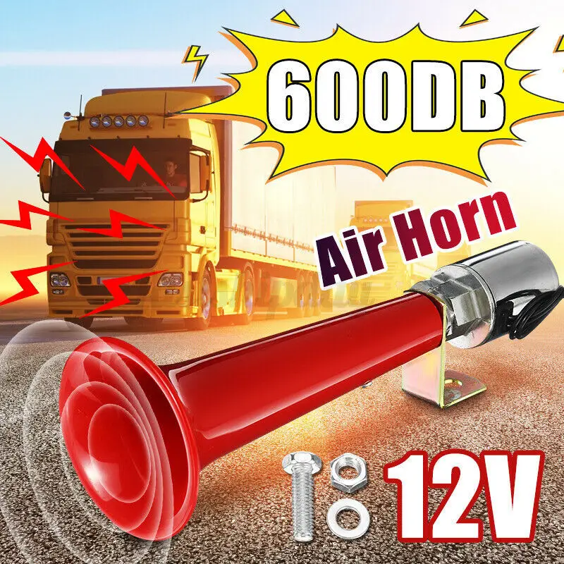 Electroplating/Red New Car Truck Truck Single Tube Air Horn Horn 12V 24V 180db Bird Call Air Horn