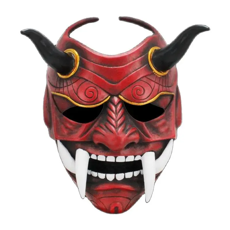 

Fashion Prajna Hannya Mask Cosplay Halloween Resin Mask Protective Japanese Samurai Evil Oni Demon Party Decor For Men Women