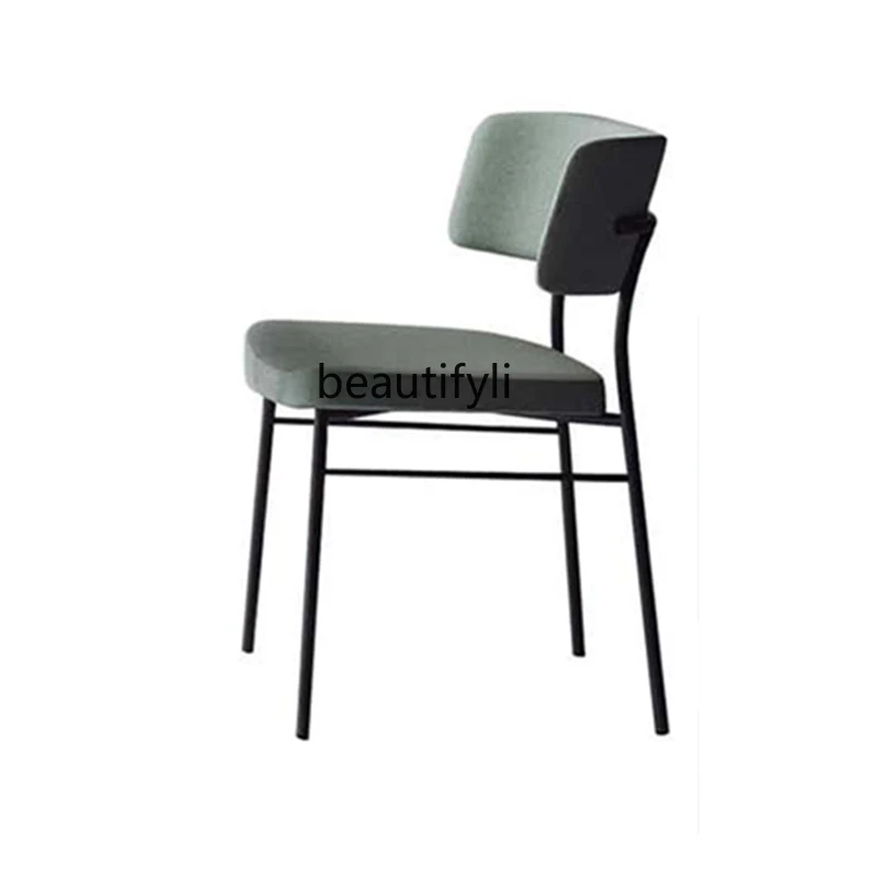 

zqItalian Dining Chair Home Cosmetic Chair Leisure Light Luxury Chair Coffee Shop Simple Red Bar Stool