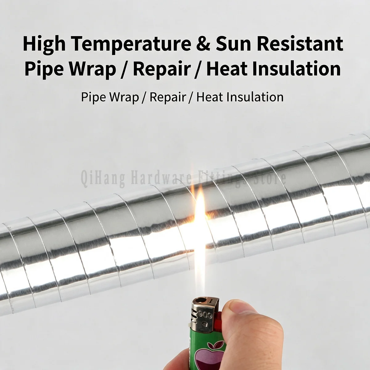 Heavy Duty Aluminum Foil Tape Thick Heat Resistant Waterproof UV Protection for Water Heater Range Hood Exhaust Pipe Insulation