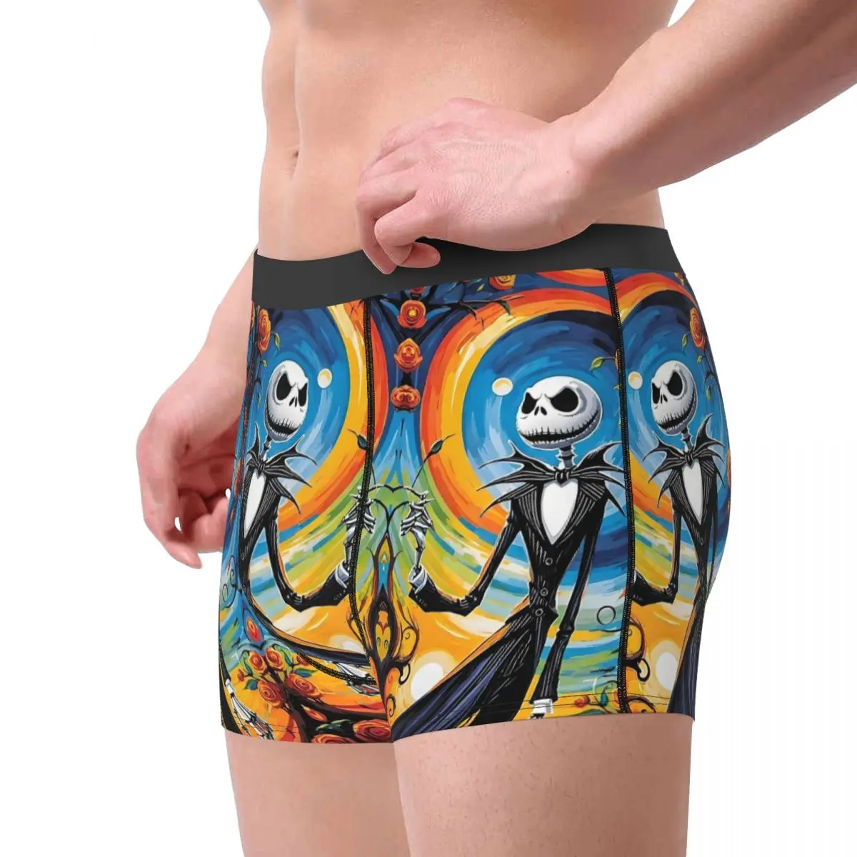 Personalizzato The Nightmare Before Christmas Intimo Uomo Stretch Vintage Gothic Skull Boxer Slip Pantaloncini Mutandine Mutande morbide