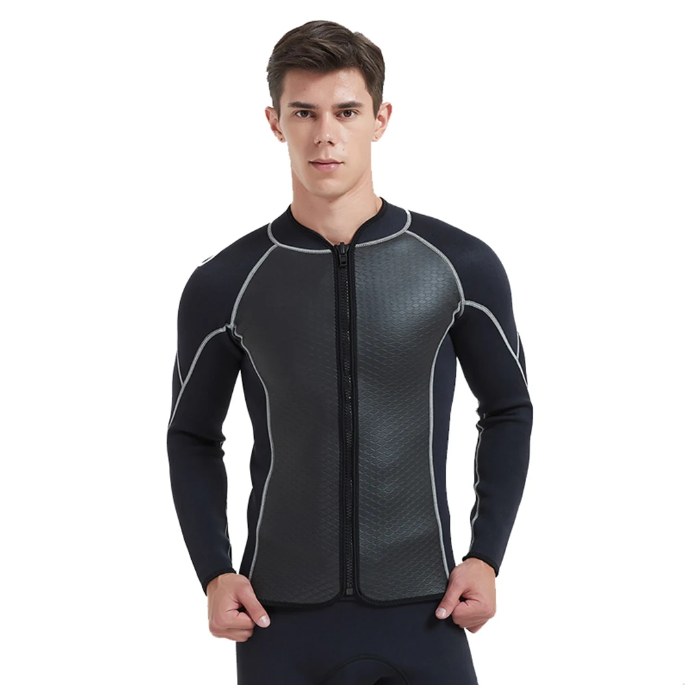 

STLF 3MM Diving Suit Black Top, Coarse Embossed Split Thick Design, Cold Resistant and Warm, Motorcycle Boat Surfing protection