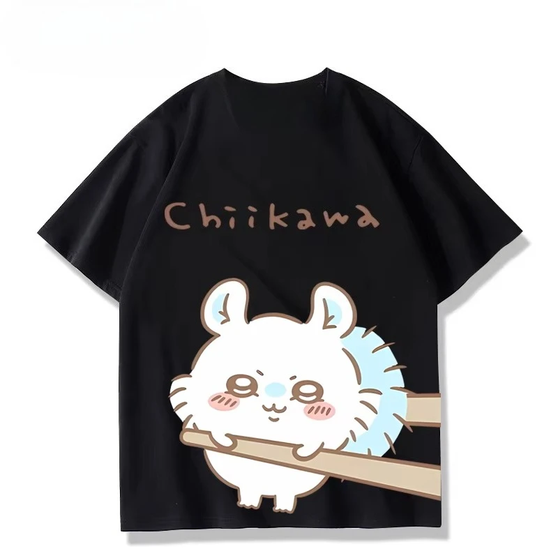Summer Kawaii Chiikawa Graphic Tee Unisex Hachiware Usagi Anime Short Sleeve Sweet Trendy Couple Student Streetwear Fashion Tops image 5