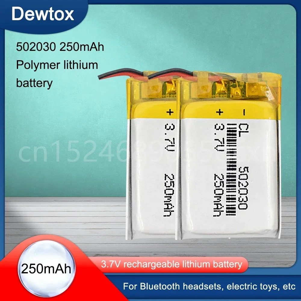 3.7V 250mAh 502030 Lithium Polymer Li-Po li ion Rechargeable Battery Lipo cells For MP3 MP4 speaker Tachograph Car DVR Camera