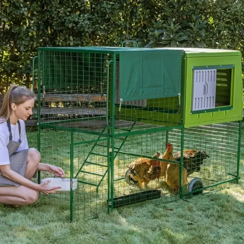 

hot sales Small Chicken Coop Outdoor Metal Removable Easy To Clean Sturdy and Stable Pet Cage Laying Hen Coop for 4-5 Chickens