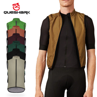 (XS-3XL)Queshark Mens Seamless Cycling Gilet Windproof Sleeveless Vest Full Zip with Pocketless Sport Commuter Bicycle Singlets