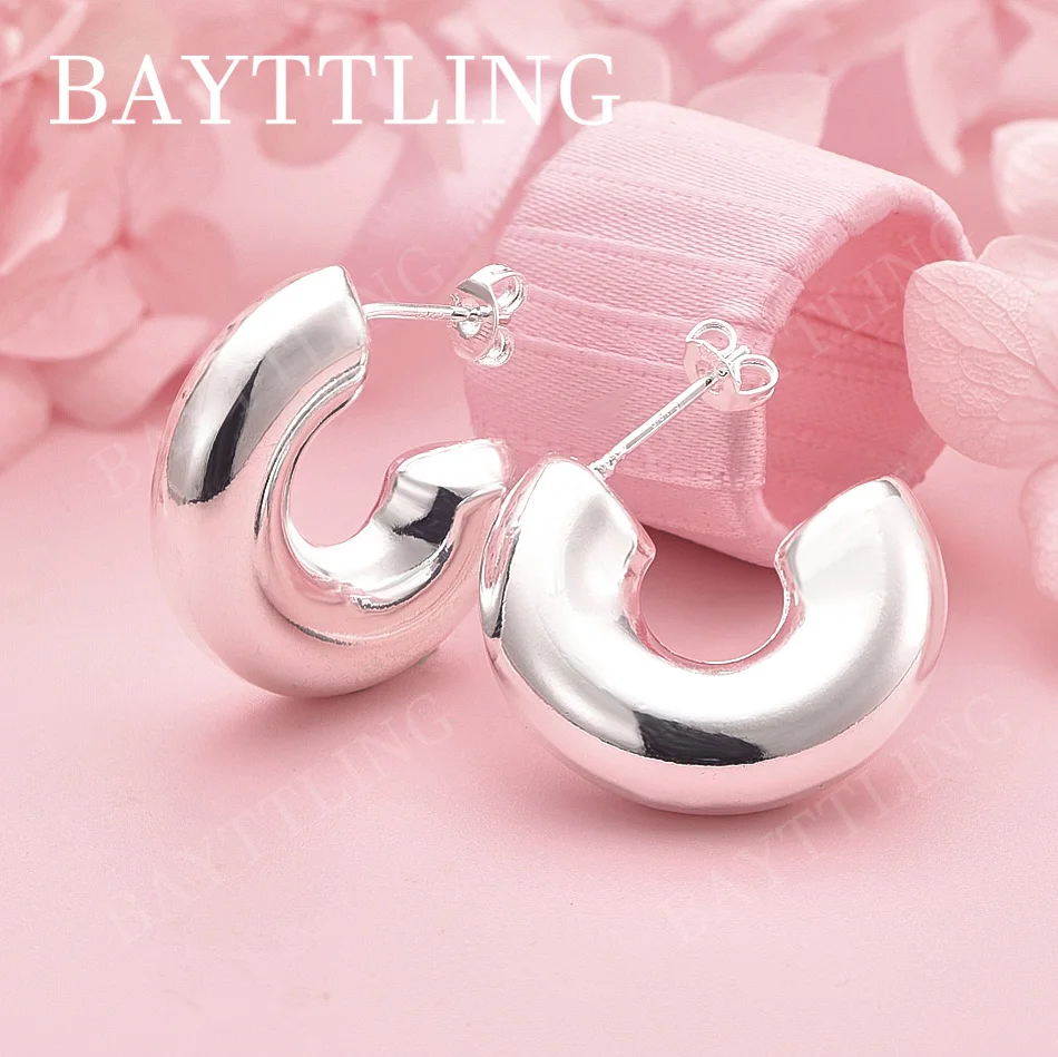 

Очаровательные нежные полукруглые серьги-гвоздики из стерлингового серебра 925 пробы для женщин-свадебный подарок, ювелирные изделия, модные аксессуары для вечеринок