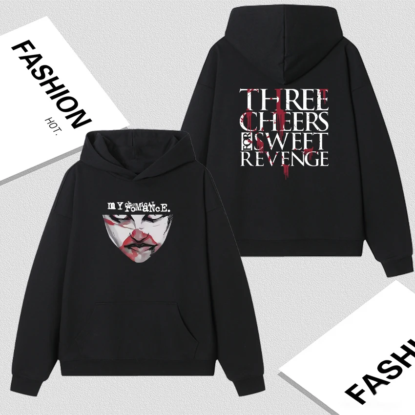 

Famous Band My Chemical Romance Punk Emo Band Graphic Sweatshirt Unisex Gothic Rock Street Loose Hoodie Neutral Vintage Pullover
