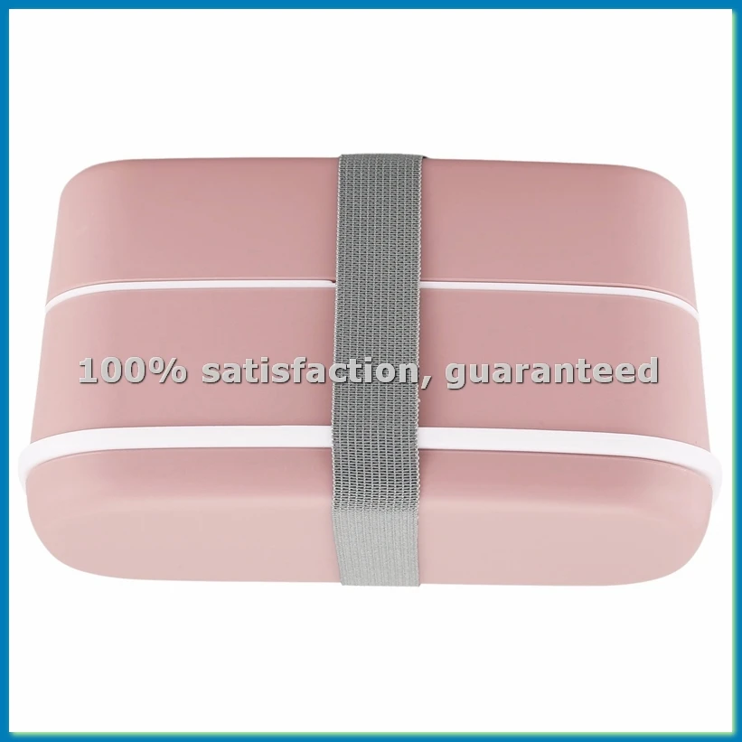 Microwavable 2 Layer Lunch Box with Compartments Leakproof Bento Box Insulated Food Container Lunch Box Pink-A07G
