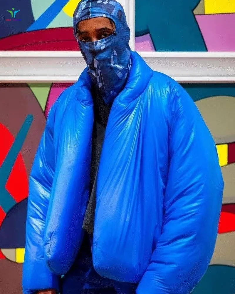 

YEZ Уличная одежда, черная, синяя однотонная хлопковая куртка YKANYE с 3D-струкцией, мужская и женская верхняя одежда оверсайз