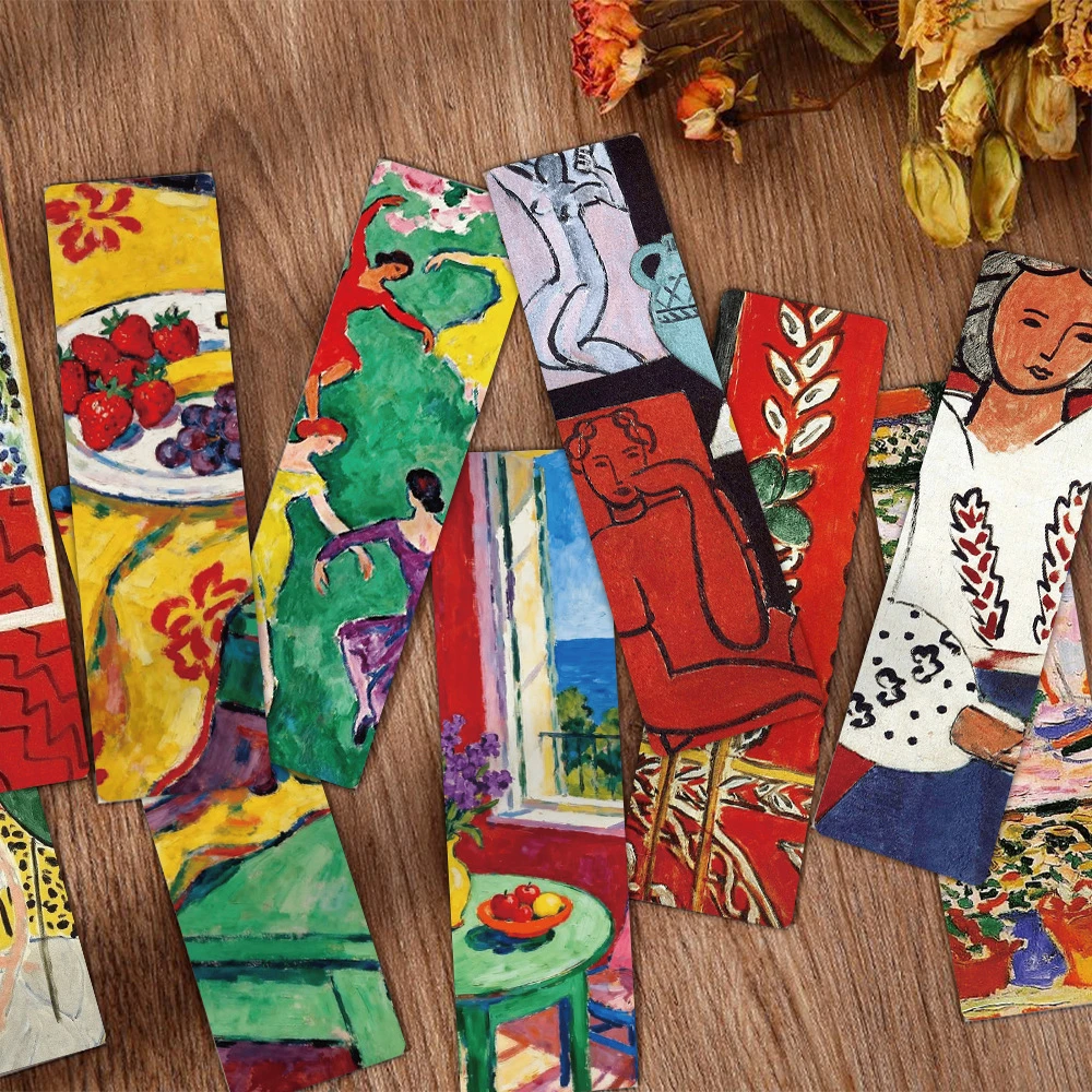 24 marque-pages en papier à l'huile Matisse pour la lecture de romans et de livres, pour l'enregistrement et l'archivage, pour l'apprentissage des connaissances des enfants, carte cadeau
