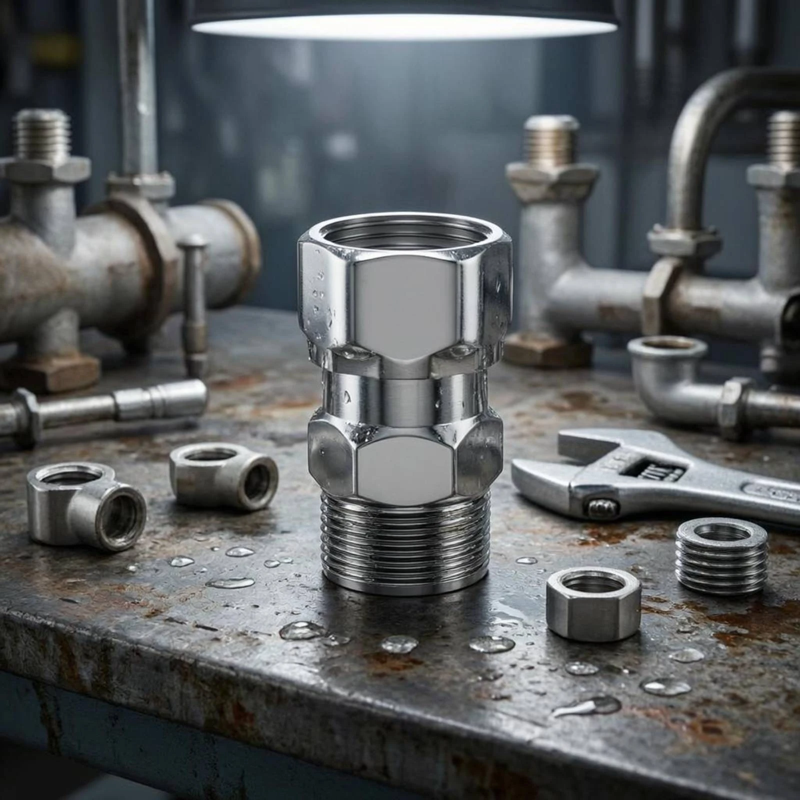 Stainless Steel Angle-Valve Extension Fitting Universal Connection Hex Body Valve Connector Plumbing Part view 5
