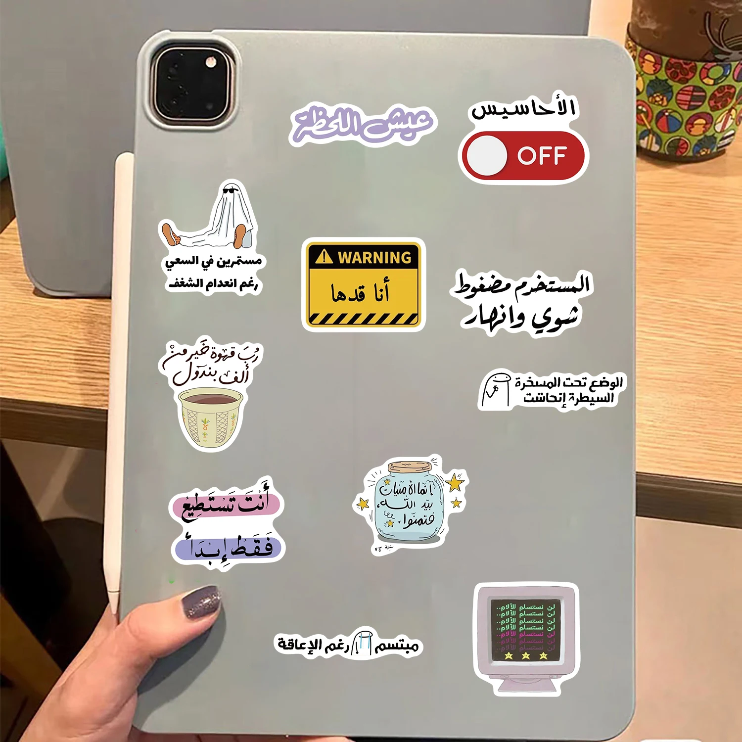 50 pezzi adesivo arabo notebook estetica cartone animato caffè arte auto scrapbooking graffiti vinile cancelleria skateboard decalcomanie adesivi