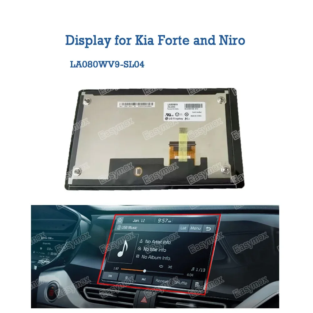 

LA080WV9-SL04 8“ LCD Display for Kia Forte Niro 2019 2020 2021 Uconnect Radio Navigation GPS Repair