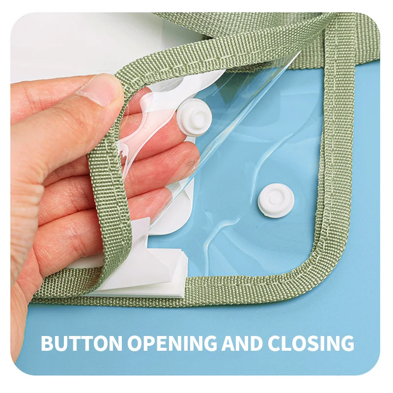 HUAJIE A4 투명 아코디언 파일 가방, 학생용 방수 스냅 폴더, 대용량 휴대용 문서 주최자