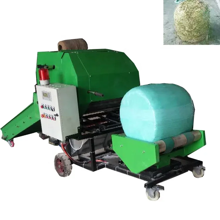 Full-automatic Hay Rice Straw Baler Mini Round Grass Alfalfa Silage Wrapper Machine