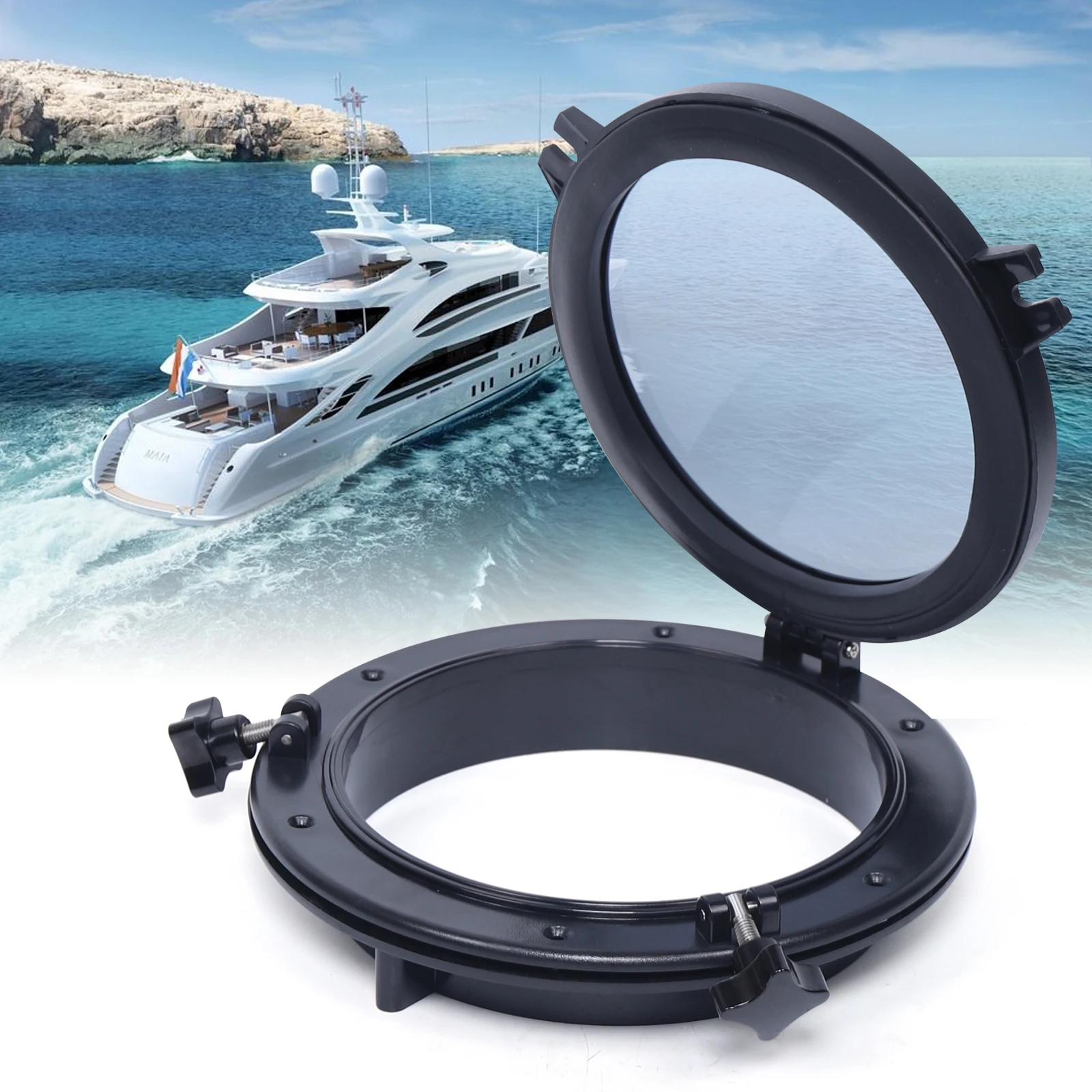 10inch Boat Porthole, Round Yacht Opening Window ,Porthole Portlight for Hatch Marine