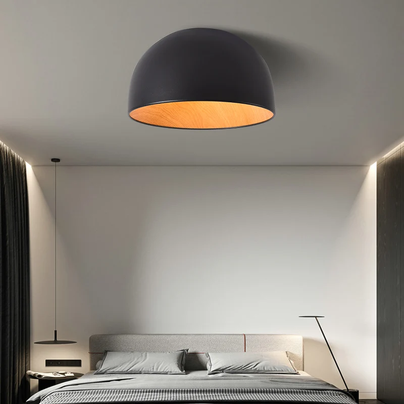 Imagem -06 - Modern Wood Led Chandelier Light Varanda Corredor Criativo Branco ou Preto Lâmpada Interior Quarto Luminária