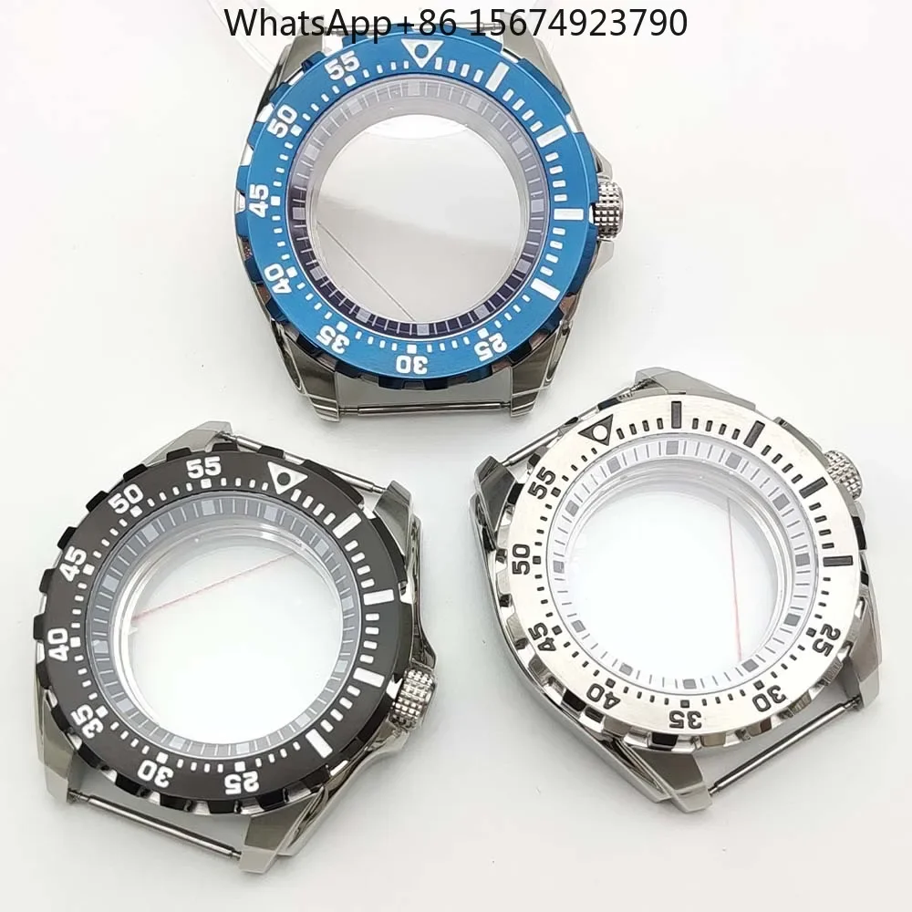 44MM modified monster mechanical watch waterproof watch case, stainless steel watch case sapphire, suitable for NH36